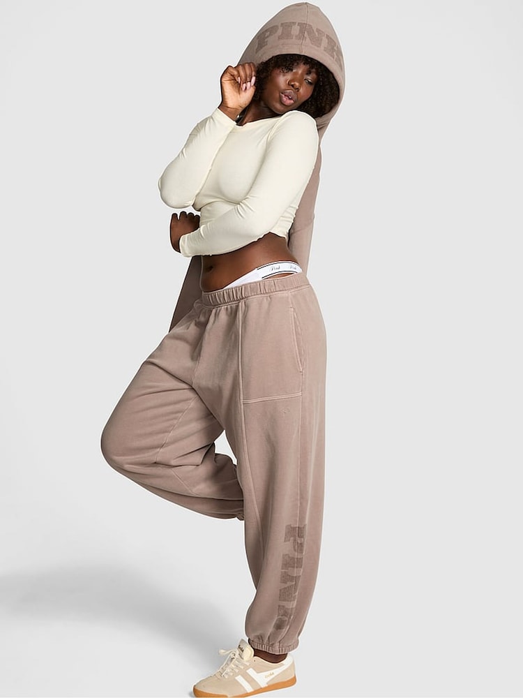 Victoria's Secret PINK Panama Beige Oversized Joggers - Image 1 of 2