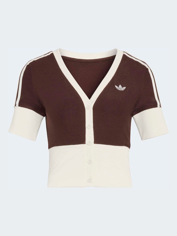 adidas Originals Button Up Short Sleeve Top - Imaginea 6 din 6