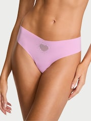 Victoria's Secret Bikini Purple Thong Heart Cut Out Knickers - Image 1 of 2