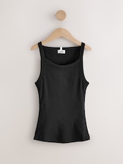 Schwarz - self. Top mit eckigem Ausschnitt - Bild 6 von 8