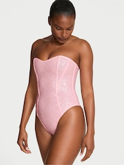 Victoria's Secret Angel Pink Sequin Strapless Bodysuit - Image 2 of 3
