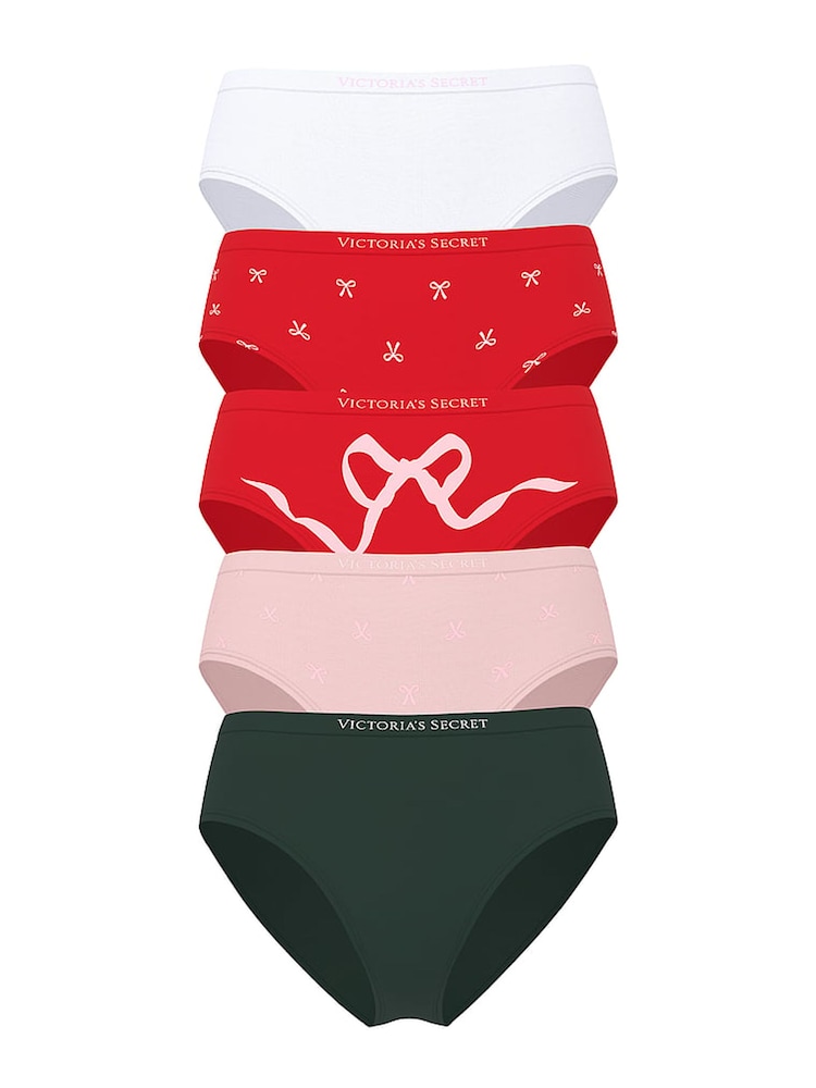 Victoria's Secret White/Red/Pink/Green Brief 5 Pack Knickers - Image 1 of 1 Victoria's Secret White/Red/Pink/Green Brief 5 Pack Knickers - Image 1 of 1