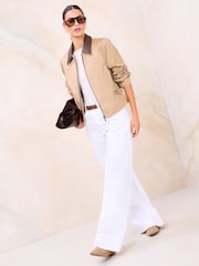 Lipsy Sand Collared Barn Jacket - Image 1 of 5