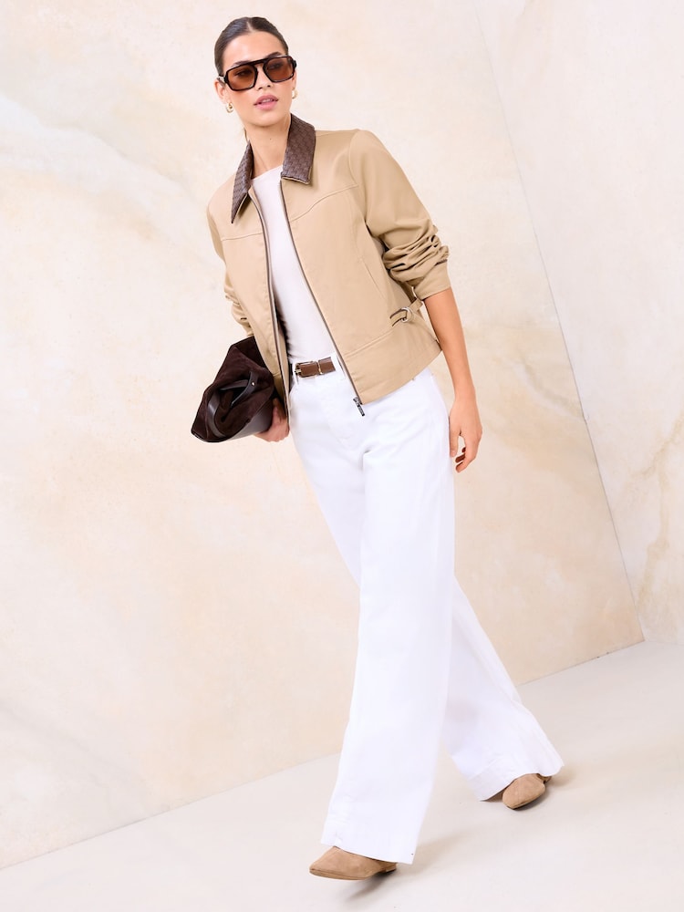 Lipsy Sand Collared Barn Jacket - Image 1 of 5