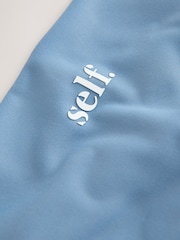 self. Blue Cycling Shorts with Ruched Waist - Image 8 of 9