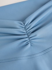 self. Blue Cycling Shorts with Ruched Waist - Image 9 of 9