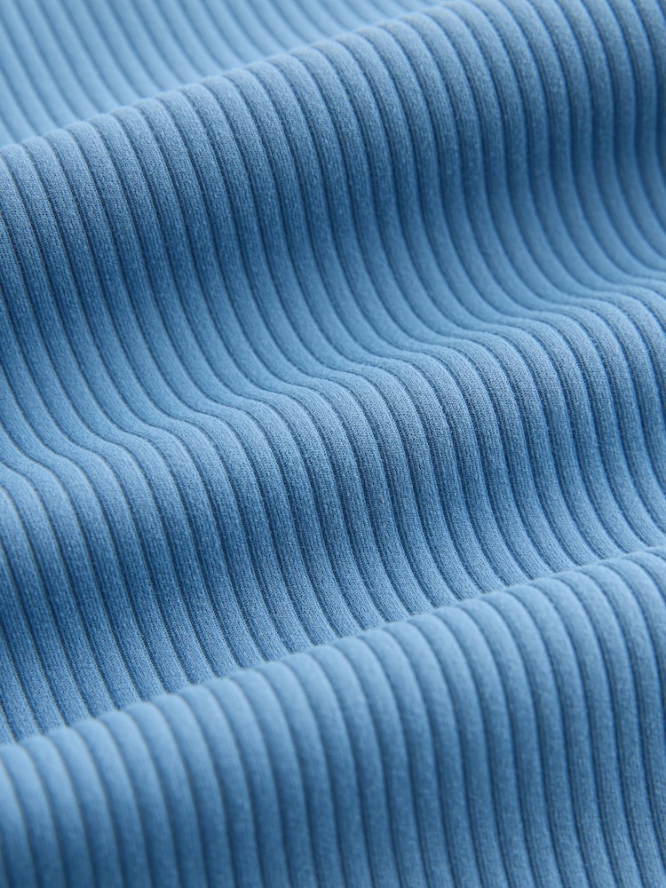 self. Blue Rib Wide Leggings - Image 2 of 3