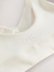 self. Ecru Ruched Sports Bra - Image 10 of 10