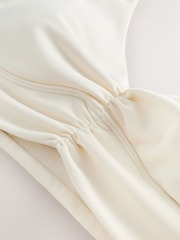 self. Ecru Ruched Sports Bra - Image 9 of 10