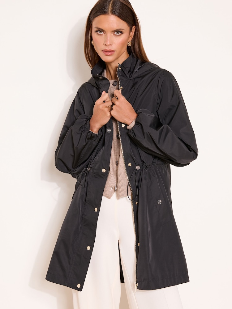 Lipsy Black Lightweight Shower Resistant Raincoat - Image 1 of 5 Lipsy Black Lightweight Shower Resistant Raincoat - Image 1 of 5