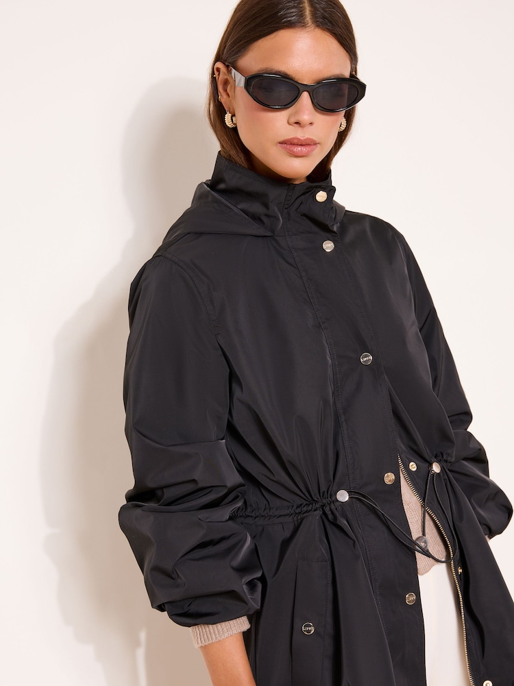 Lipsy Black Lightweight Shower Resistant Raincoat - Image 2 of 5 Lipsy Black Lightweight Shower Resistant Raincoat - Image 2 of 5