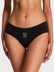 Victoria's Secret Black Hipster Sparkle Logo Knickers - Image 1 of 2