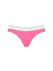 Victoria's Secret Rose Garden Pink Thong Logo Knickers - Image 1 of 1