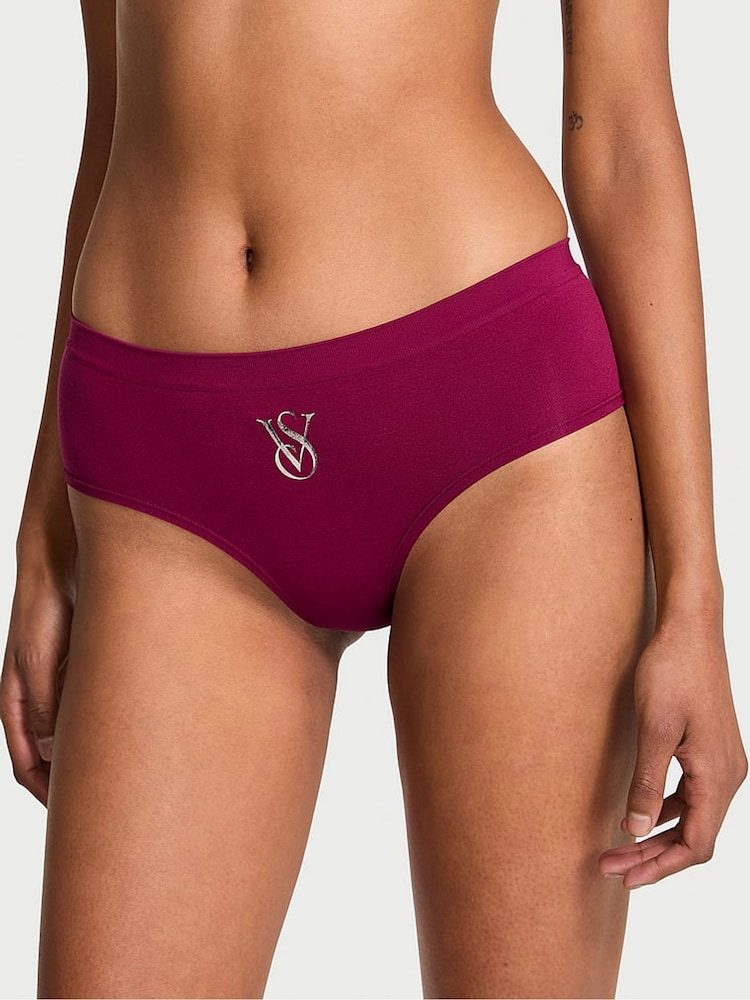 Victoria's Secret Fresh Jam Purple Hipster Sparkle Logo Knickers - Image 1 of 2 Victoria's Secret Fresh Jam Purple Hipster Sparkle Logo Knickers - Image 1 of 2