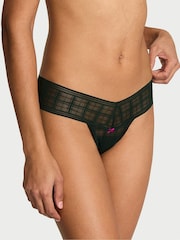 Victoria's Secret Cilantro Green Thong Tartan Knickers - Image 1 of 2