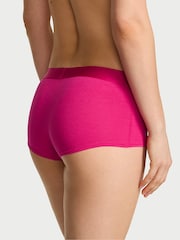 Victoria's Secret Pop Pink Short Logo Cotton Heart Shine Patch Knickers - Image 2 of 2