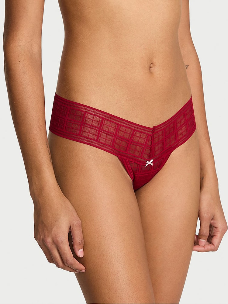 Victoria's Secret Red Lacquer Thong Tartan Knickers - Image 1 of 2 Victoria's Secret Red Lacquer Thong Tartan Knickers - Image 1 of 2