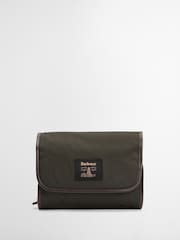 Barbour® Green Wax Hanging Washbag - Image 1 of 7