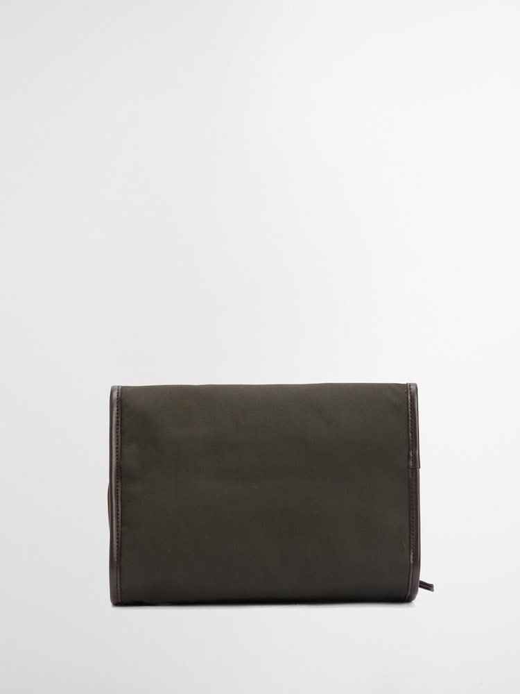 Barbour® Green Wax Hanging Washbag - Image 2 of 7