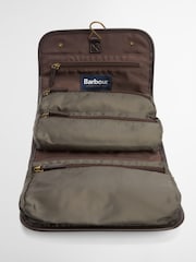 Barbour® Green Wax Hanging Washbag - Image 3 of 7