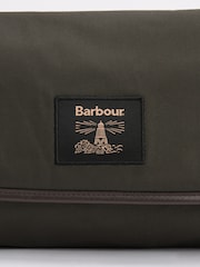Barbour® Green Wax Hanging Washbag - Image 6 of 7