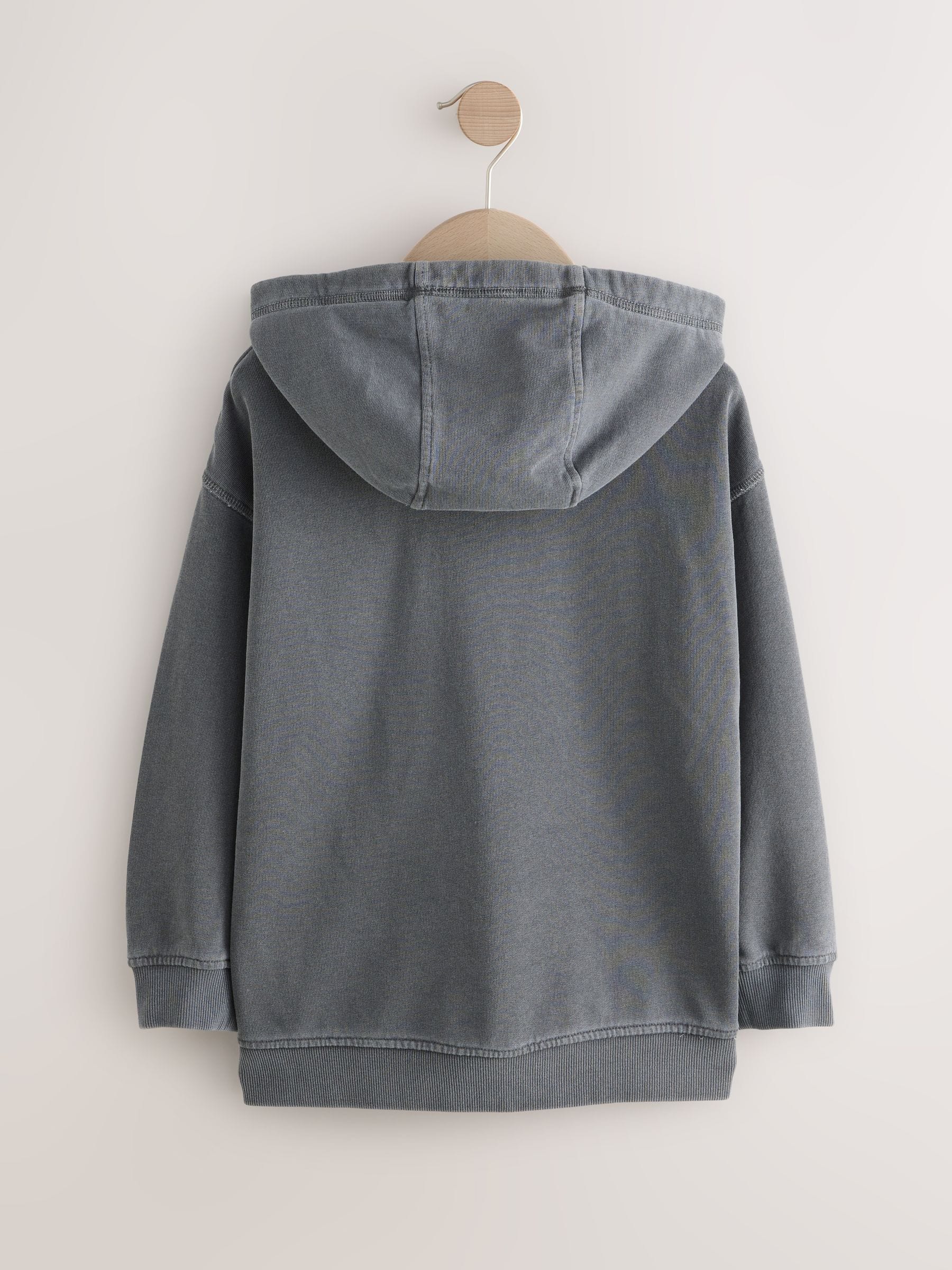 Buy Charcoal Grey Printed Zip Through Hoodie (3-16yrs) from Next USA
