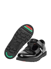ToeZone Girls Patent Unicorn Rip Tape School Black Lilo Shoes - Image 6 of 11
