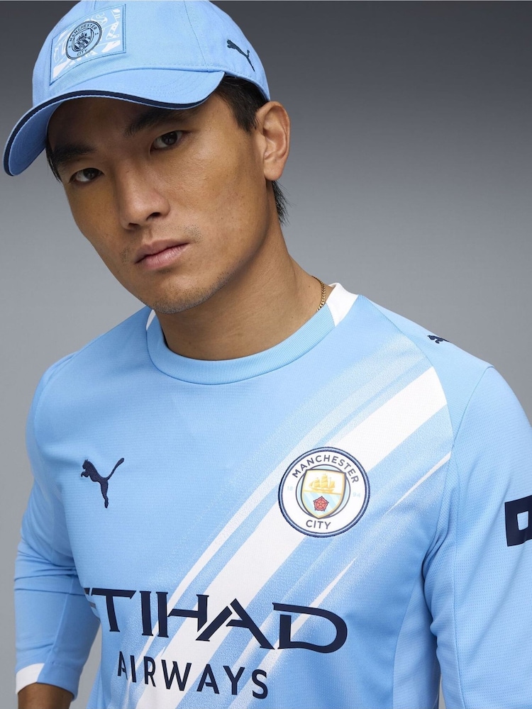 Puma Blue Manchester City 25/26 Mens Long Sleeve Home Jersey Football Shirt - Image 2 of 7