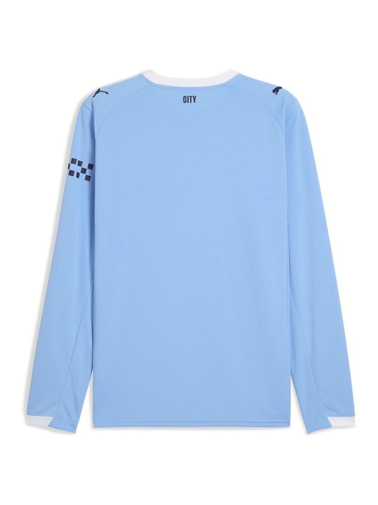 Puma Blue Manchester City 25/26 Mens Long Sleeve Home Jersey Football Shirt - Image 7 of 7