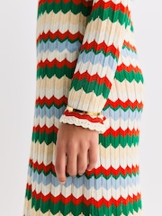 Rixo Cream Lucila Retro Multi Chevron Dress - Image 5 of 6