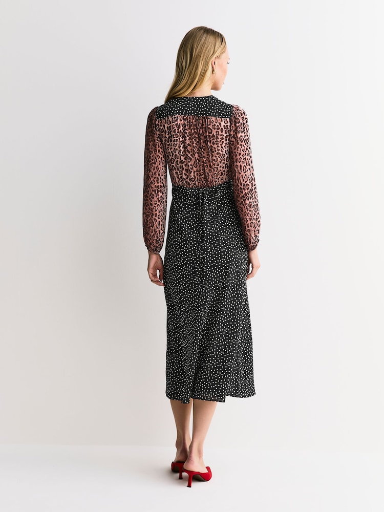 Rixo Brown Kaila Leopard Sport Silk Brown Dress | Seasons