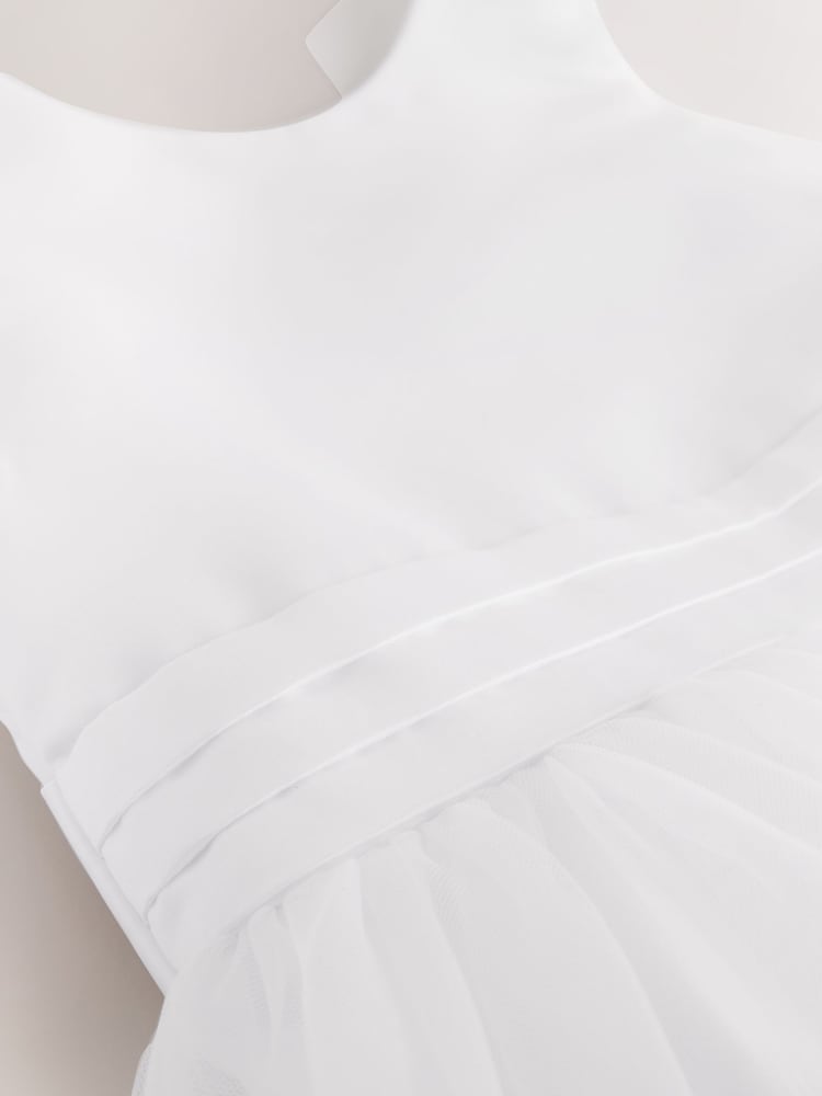 White Flower Girl Bow Dress (6-13yrs) - Image 7 of 7 White Flower Girl Bow Dress (6-13yrs) - Image 7 of 7