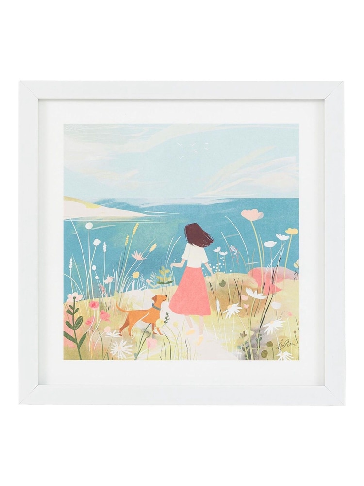 Gallery Home Multicoloured Seaside Promenade Framed Art - Image 1 of 2