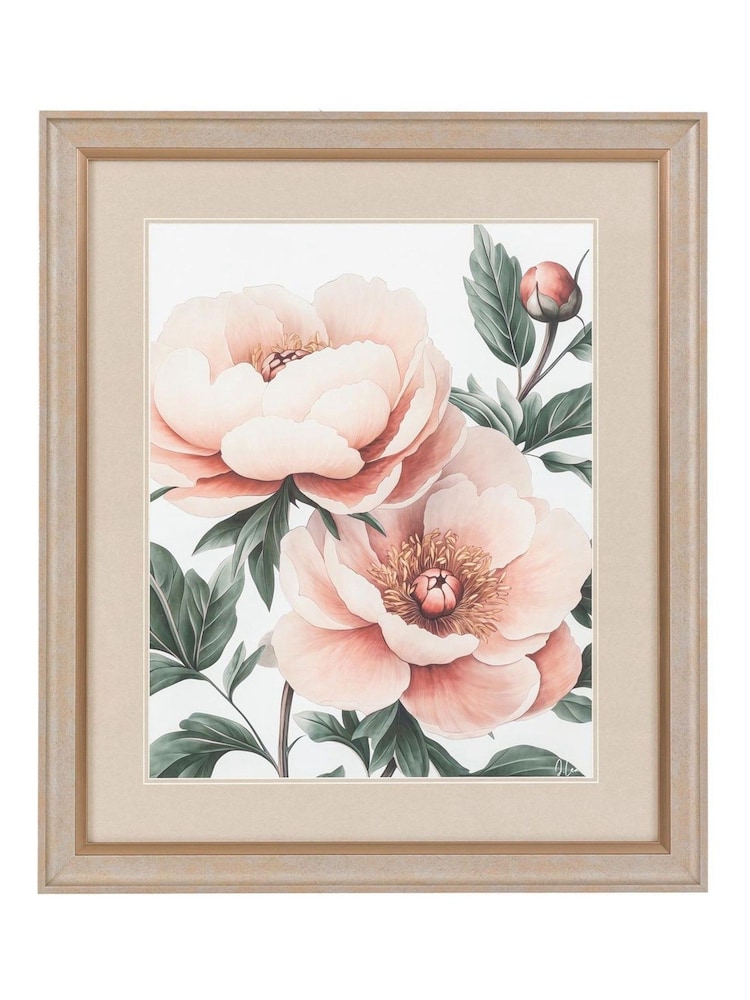 Gallery Home Multicoloured Peony Blossoms Framed Art - Image 1 of 2