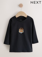 Black Tiger Long Sleeve Graphic Print T-Shirt (3mths-7yrs) - Image 6 of 6