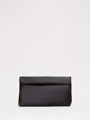 Phase Eight Black Satin Rollover Bag - Image 1 of 6
