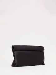 Phase Eight Black Satin Rollover Bag - Image 2 of 6