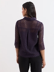 Phase Eight Purple Romilly Lace Shirt - Image 2 of 6