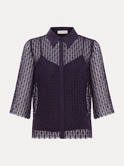 Phase Eight Purple Romilly Lace Shirt - Image 6 of 6