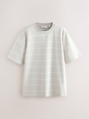 Grey Relaxed Fit Stripe Heavyweight T-Shirt - Image 5 of 5