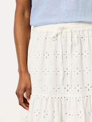 FatFace Winnie White Broderie Midi Skirt - Image 3 of 6