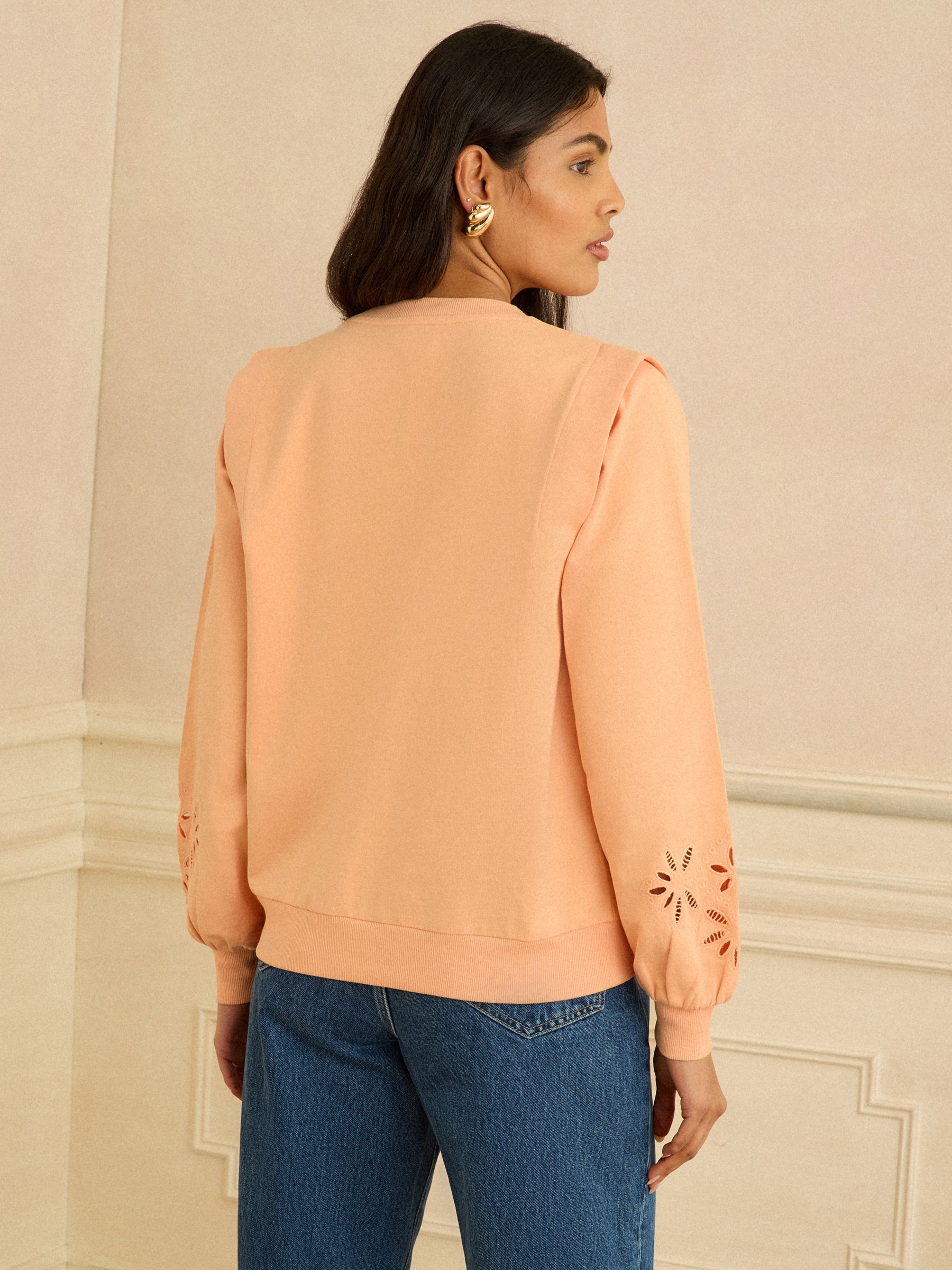 Buy Love & Roses Peach Pink Cutwork Jersey Sweatshirt from Next