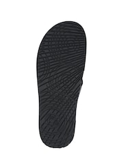 Pavers Black Mens Casual Leather Slide Sandals - Image 5 of 5