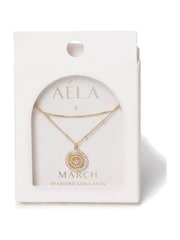 Aela Diamond Simulant Birthstone Multirow Necklace - Image 1 of 3