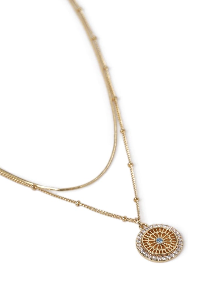 Aela Diamond Simulant Birthstone Multirow Necklace - Image 3 of 3