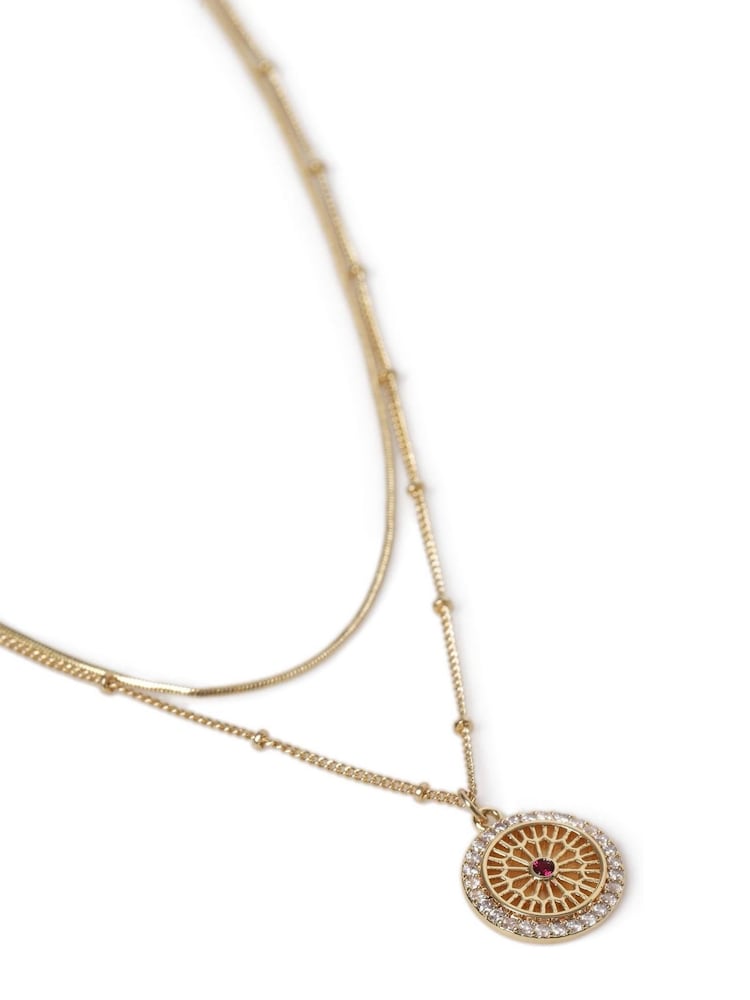 Aela Diamond Simulant Birthstone Multirow Necklace - Image 3 of 3