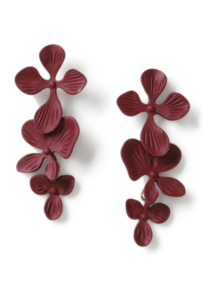 Aela Three Flower Drop Earrings - Image 1 of 2