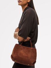 Radley Small The Compton Suede Zip Top Grab Brown Bag - Image 6 of 6