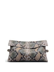 Radley Large Green Fleet Street Faux Snake Flapover Clutch - Image 1 of 5