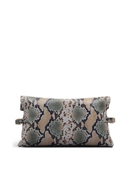 Radley Large Green Fleet Street Faux Snake Flapover Clutch - Image 2 of 5